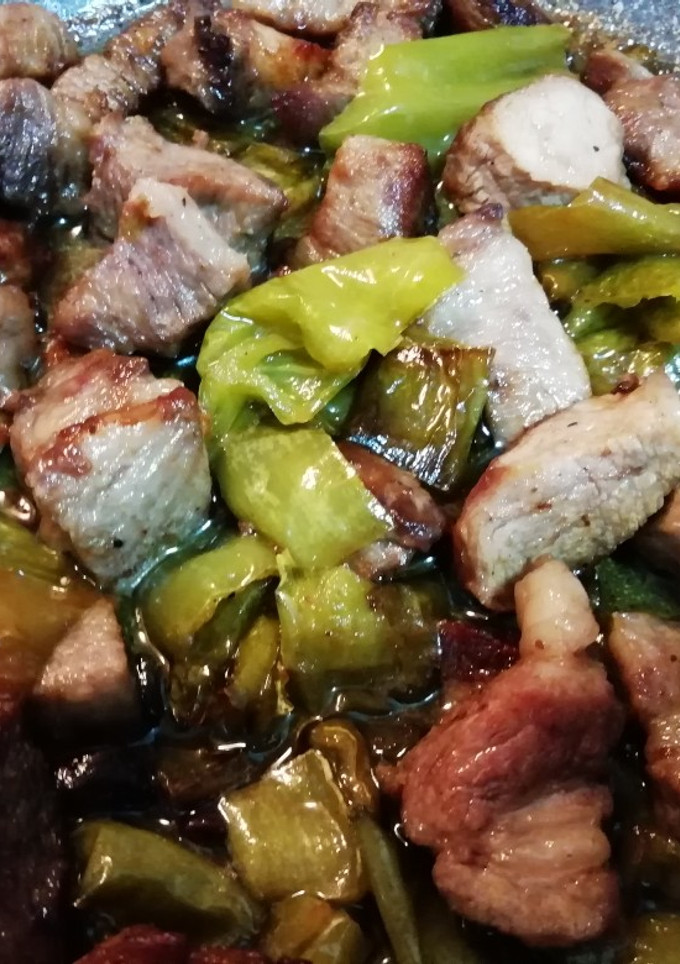 Una foto de Lomo en tacos con pimientos