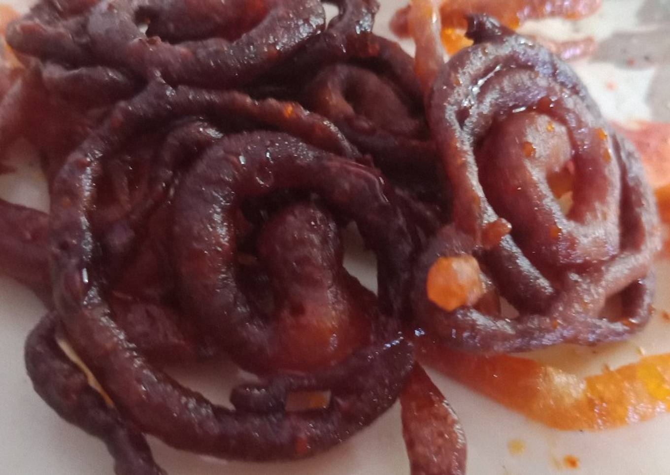 Chocolate jalebi with corn flour