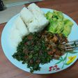 Kenyan Ugali with Sukuma Wiki and Beef Stew