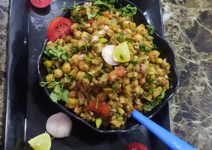 Mungbean Kabuli Chana Chaat Recipe By Pinal Patel - Cookpad