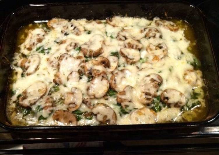 Simple Way to Prepare Any-night-of-the-week Chicken spinach and mushroom low carb oven dish