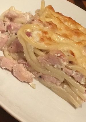 Tejszínes csirkés rakott tészta recept fotója