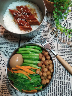 蒲燒鰻時蔬便當 的食譜成品照片