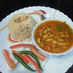 A picture of Lobiya Curry with Jeera Rice.