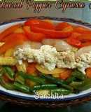 Tri-coloured Bell Pepper Caprese Salad