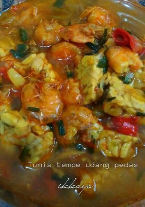 Foto resep Tumis tempe udang pedas
