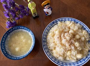 Hình của món Xôi hạt sen đậu xanh  Chè hạt sen đậu xanh bột báng.