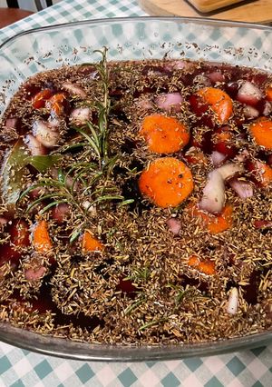 Une photo de Marinade végétale au gingembre et herbes aromatiques