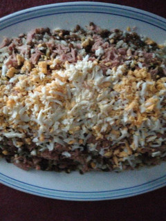 Una foto de Ensalada de lentejas, arroz y atún