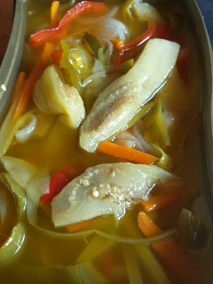 Una foto de Berenjenas en escabeche