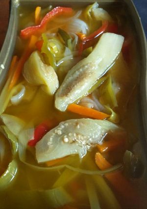 Una foto de Berenjenas en escabeche