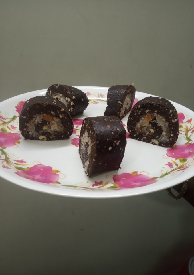 சாக்லேட் கோகனட் ஸ்விஸ் ரோல் கேக் செய்முறை முக்கிய புகைப்படம்