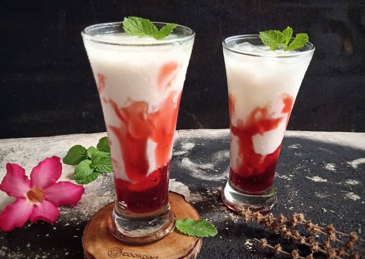 Resep Korean Strawberry Milk (Simple) Anti Gagal