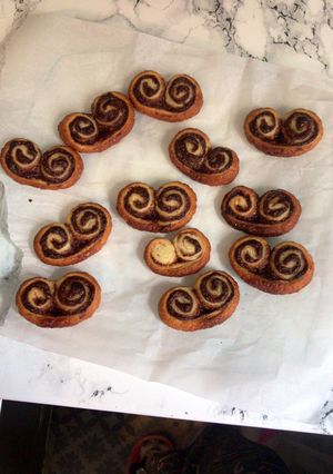 Una foto de Palmeritas con crema de chocolate