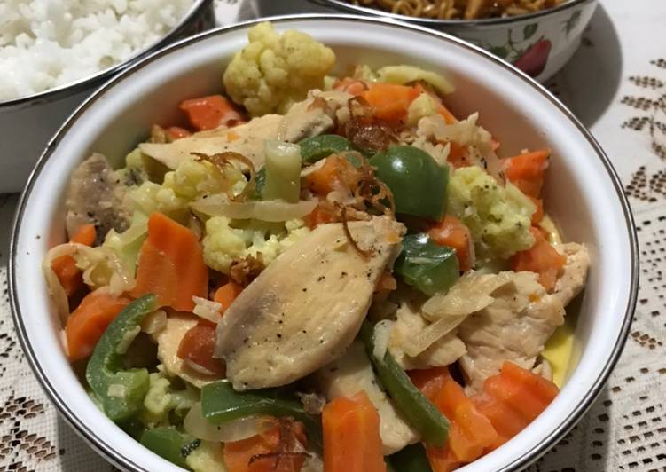 Resep Creamy Garlic Butter Chicken And Vegetable Oleh Echy Cookpad