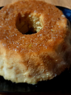 Una foto de Budín de pan y manzana