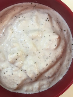 Una foto de Crema de anacardos con hierbabuena