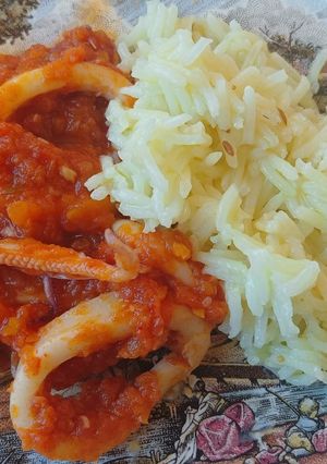 Una foto de Calamares en salsa con Thermomix
