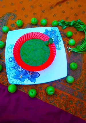 आंवले धनिया के पत्ते की चटनी (Amla dhaniya ke patte ki chutney recipe in hindi) रेसिपी मुख्य फोटो