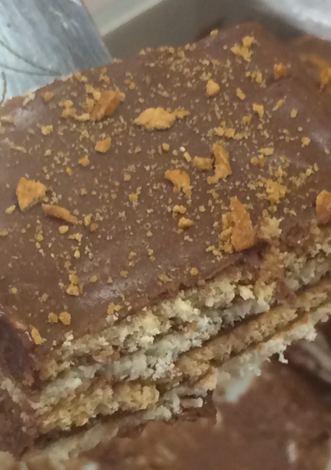 Una foto de Tarta de galleta y chocolate con leche