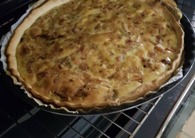 Tarte de poireaux au saumon