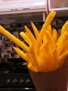 Una foto de Papas fritas con el secreto de ¨¡Mc Donalds! Mejorado. Sin todos los químicos. E iguales de sabrosas"