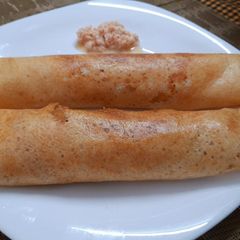 Dosa with peanut chutney A picture of Dosa with peanut chutney.