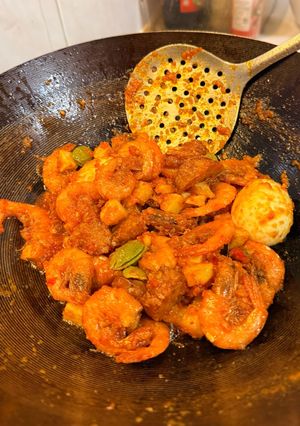 Foto resep Balado udang kentang tempe telor