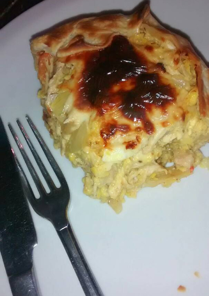Una foto de Pastel de choclo y pollo 🌽🍗🍴😋