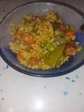 Arroz con verduras (y chistorras)