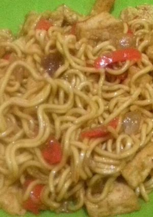 Foto resep Mie pedas manis bumbu kecap