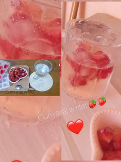 صورة لوصفة مشروب منعش بالمياه الغازية ومكعبات الفراوله 🍺🍓