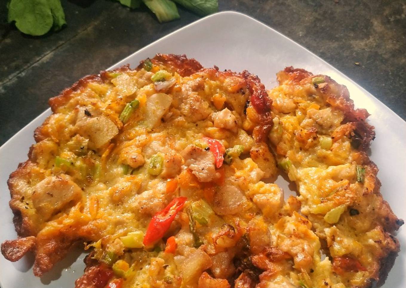 Telur dadar ayam giling