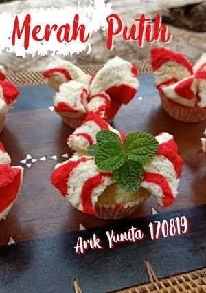 Foto resep Bolu Kukus Merah Putih 🇮🇩🇮🇩 #semarak_merahputihclover