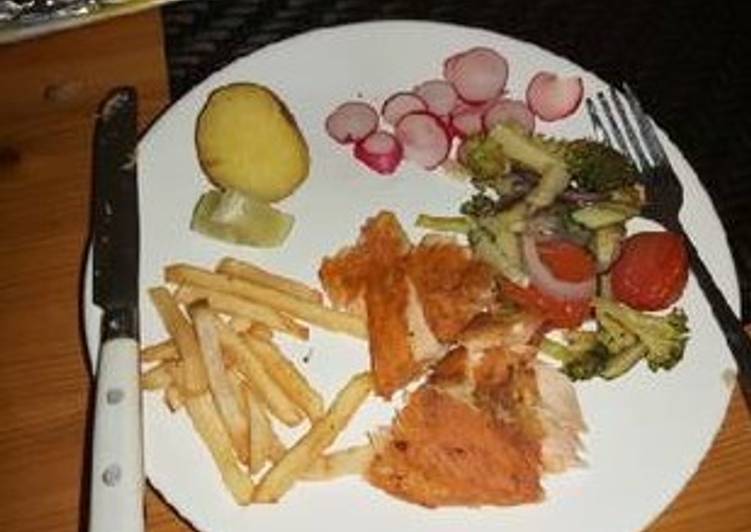 Recipe of Homemade Fish with baked veggies