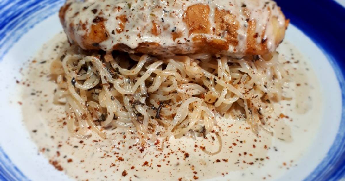 Resep Shirataki Alfredo Keto Pasta oleh Davita Masari Putri Cookpad
