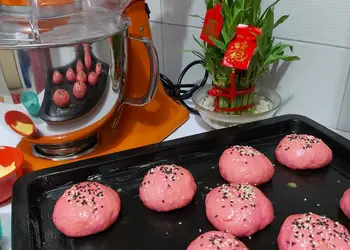 Resep Terbaru PINK BURGER BUN🍔 Sedap