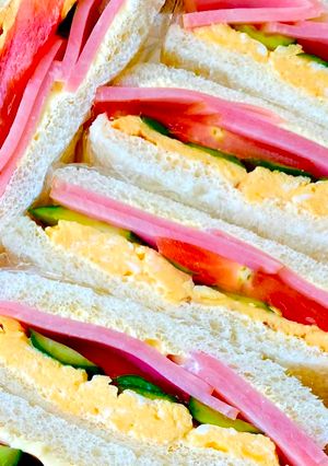 A picture of Vegetable Ham Egg Sandwiches.