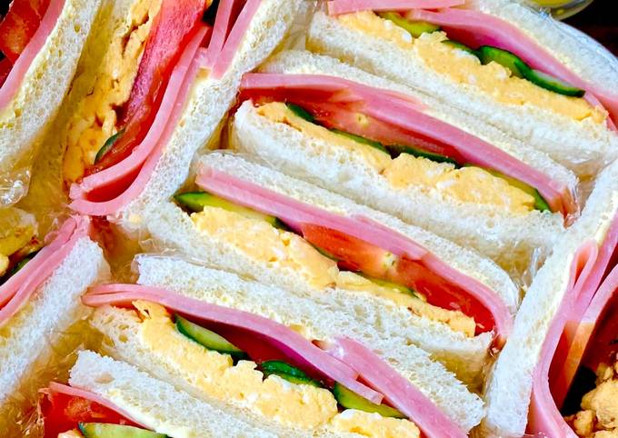 Simple Way to Prepare Ultimate Vegetable Ham Egg Sandwiches