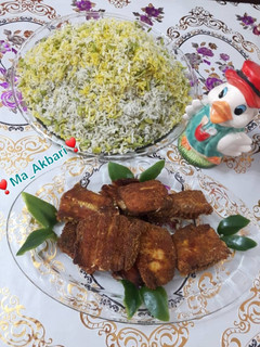 عکسی از دستور باقالی_پلو_با ماهی سوخاری