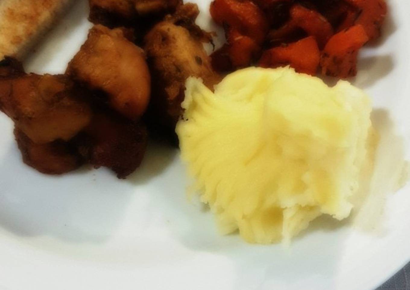 Chicken mash and yummy butternut