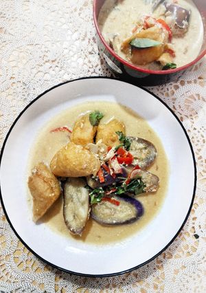 Foto resep Terong Tahu Pong Kuah Santan