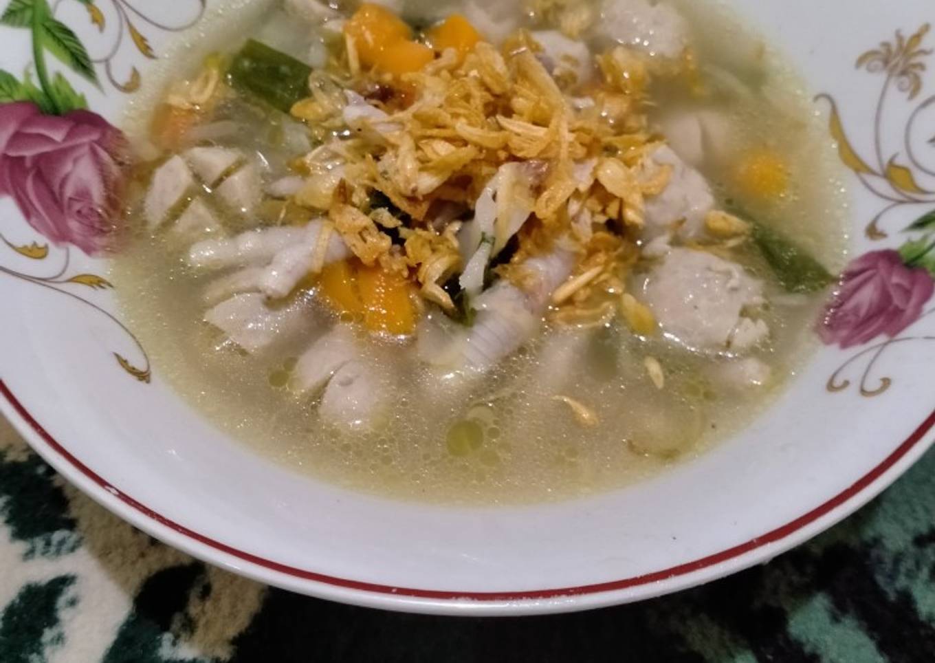 Sayur sop baso ceker