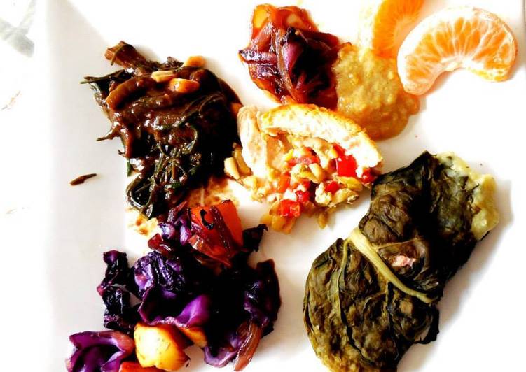 Pechuga  Martín rellena de chile poblano rojo, elote y requesón