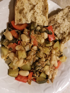 A picture of White beans and farro stew (vegan).