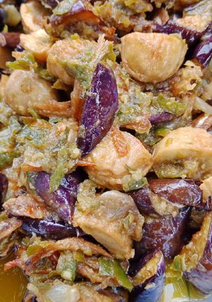 Foto resep Jengkol, teri, terong sambal ijo