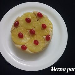 Pineapple upside down cake widout egg A picture of Pineapple upside down cake widout egg.