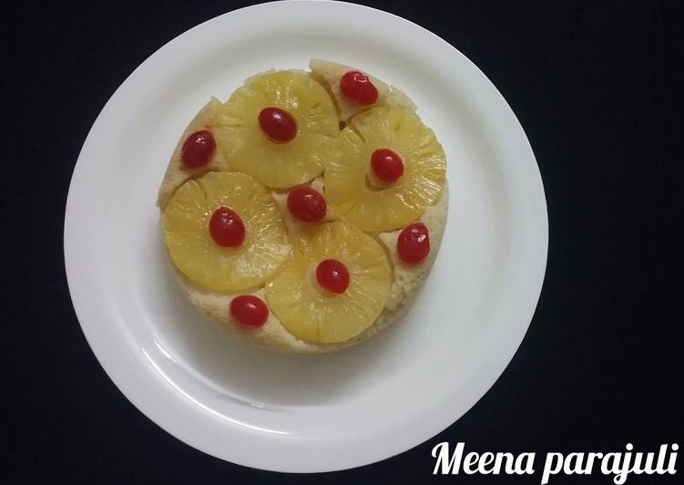 Simple Way to Prepare Homemade Pineapple upside down cake widout egg