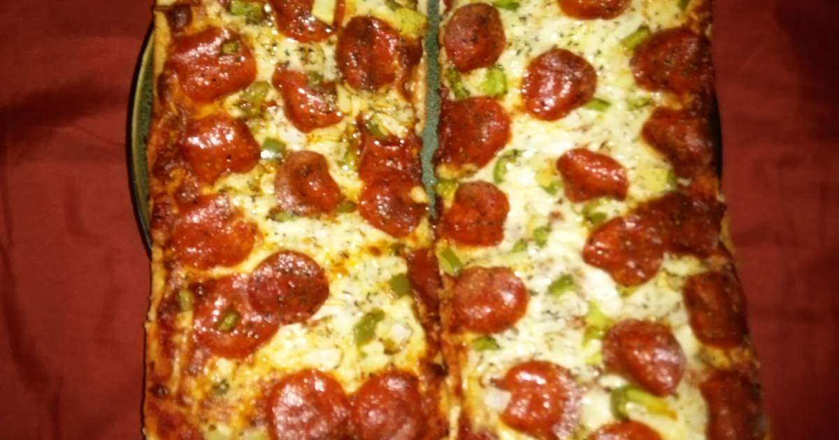 Ciabatta pepperoni pizza Recipe by Angela - Cookpad