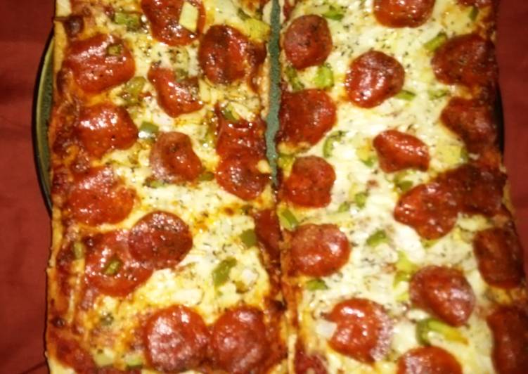 Ciabatta pepperoni pizza